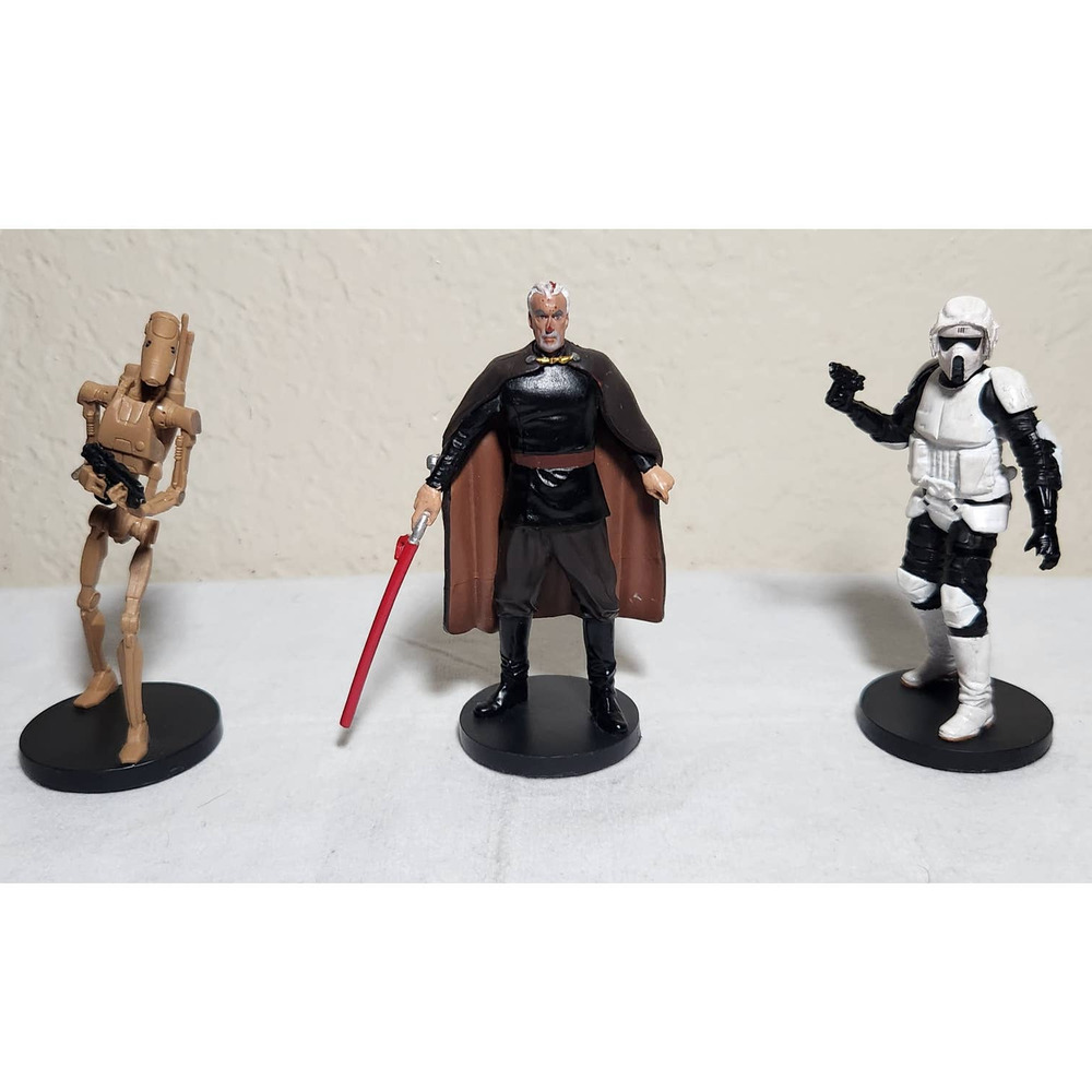 Star Wars Cake Toppers Droid, Count Dooku, Imperial Scout Loose Pre-owned